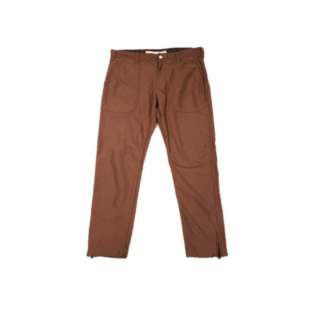 $550 WHITE MOUNTAINEERING Brown Khaki ANKLE ZIP Pants COTTON Knit KERSEY Skinny